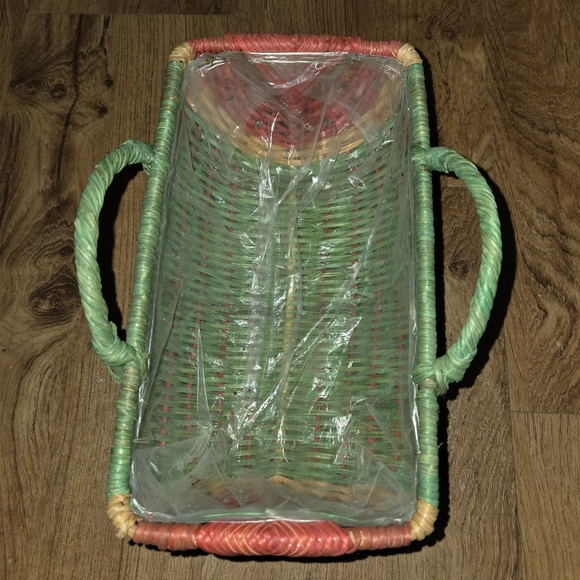 Colorful Watermelon Woven Basket with Handles - Picture 3 of 5